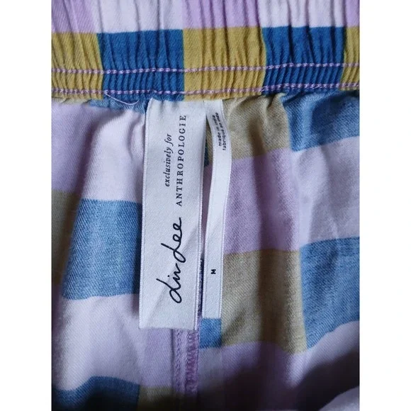 Anthropologie Pajama Set Medium Pants Tiger Checkered Comfort Lounge Sleep - Picture 7 of 16